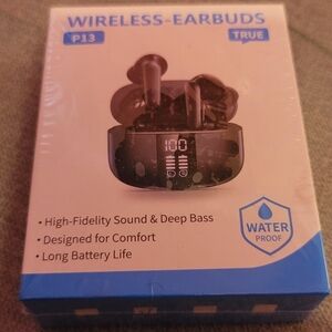 Wireless Earbuds P13 - Black! NEW SEALED!